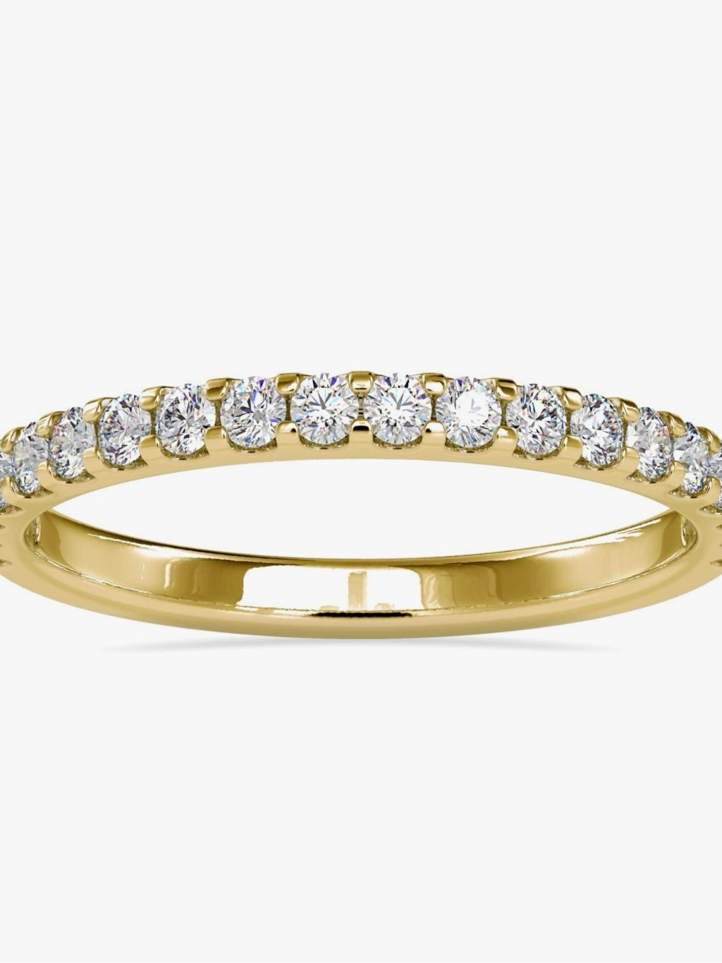Certified Vvs Gems White Diamond 18k Gold Half Eternity Ring Size 7